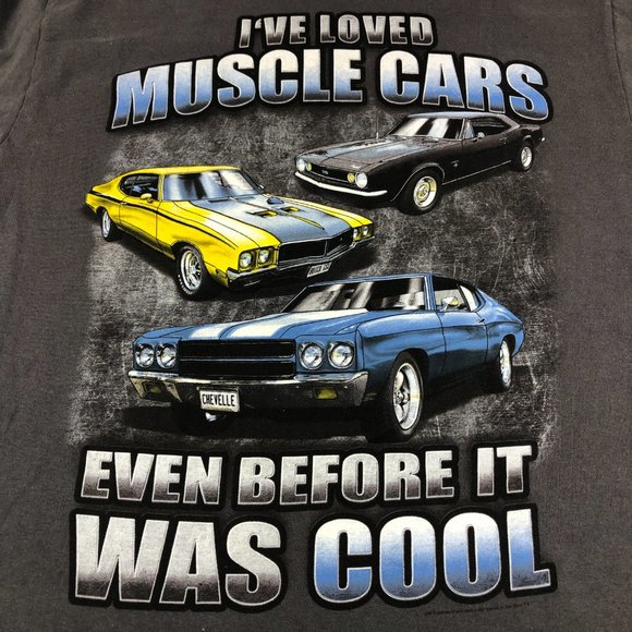 General Motors Shirt Men's Medium Grey Muscle Cars Big Graphic Print Car Tee - Picture 7 of 11